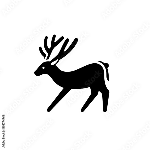 Minimalist black and white deer logo design ideal for modern branding and wildlife themes