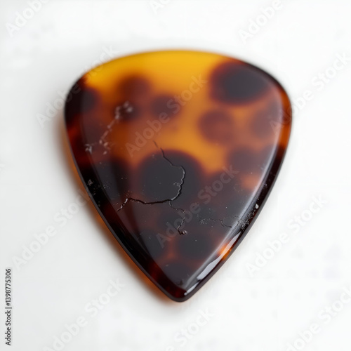 Beautiful tortoiseshell guitar pick with unique patterns
