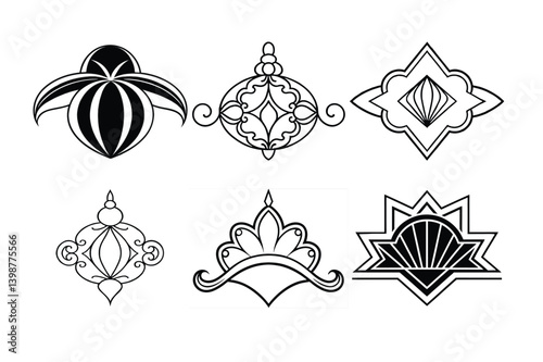  vector ornaments line art isolate