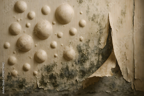 Damaged Wallpaper with Mold and Peeling