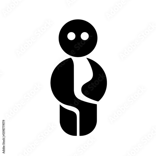 Minimalist vector logo design featuring a stylized human figure in black and white colors