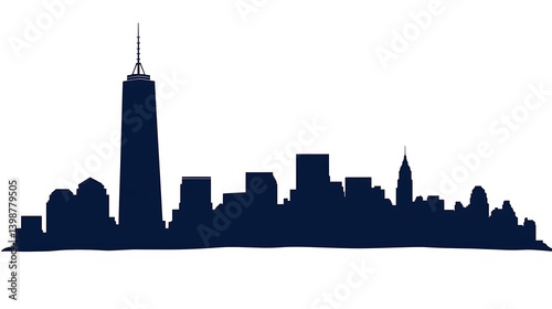 Fototapeta Naklejka Na Ścianę i Meble -  A silhouette of the new york city skyline.