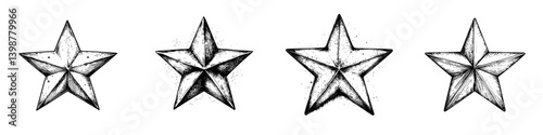 Decorative star shapes showcasing intricate designs in a monochrome palette for artistic inspiration
