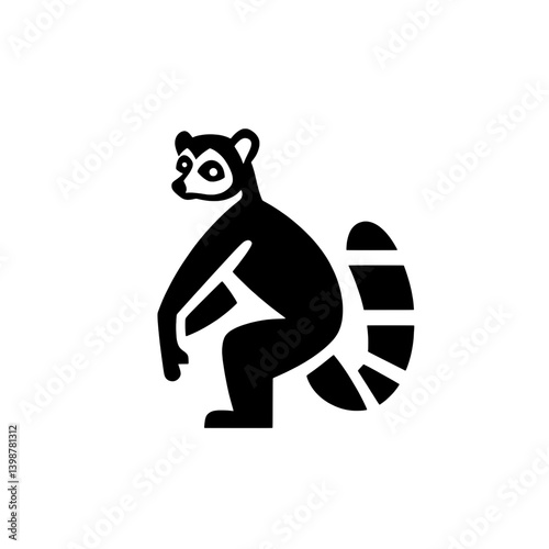 Modern minimalistic raccoon logo featuring black and white vector design for creative branding and visual identity