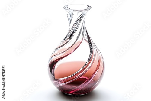 Luxurious Crystal Wine Decanter with a Sculpted Swirl Design