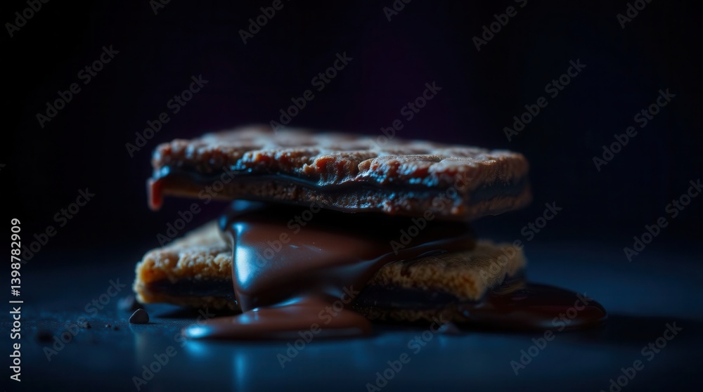 custom made wallpaper toronto digitalDelicious brownie square with melted chocolate oozing out between the layers. Tasty dark dessert treat.