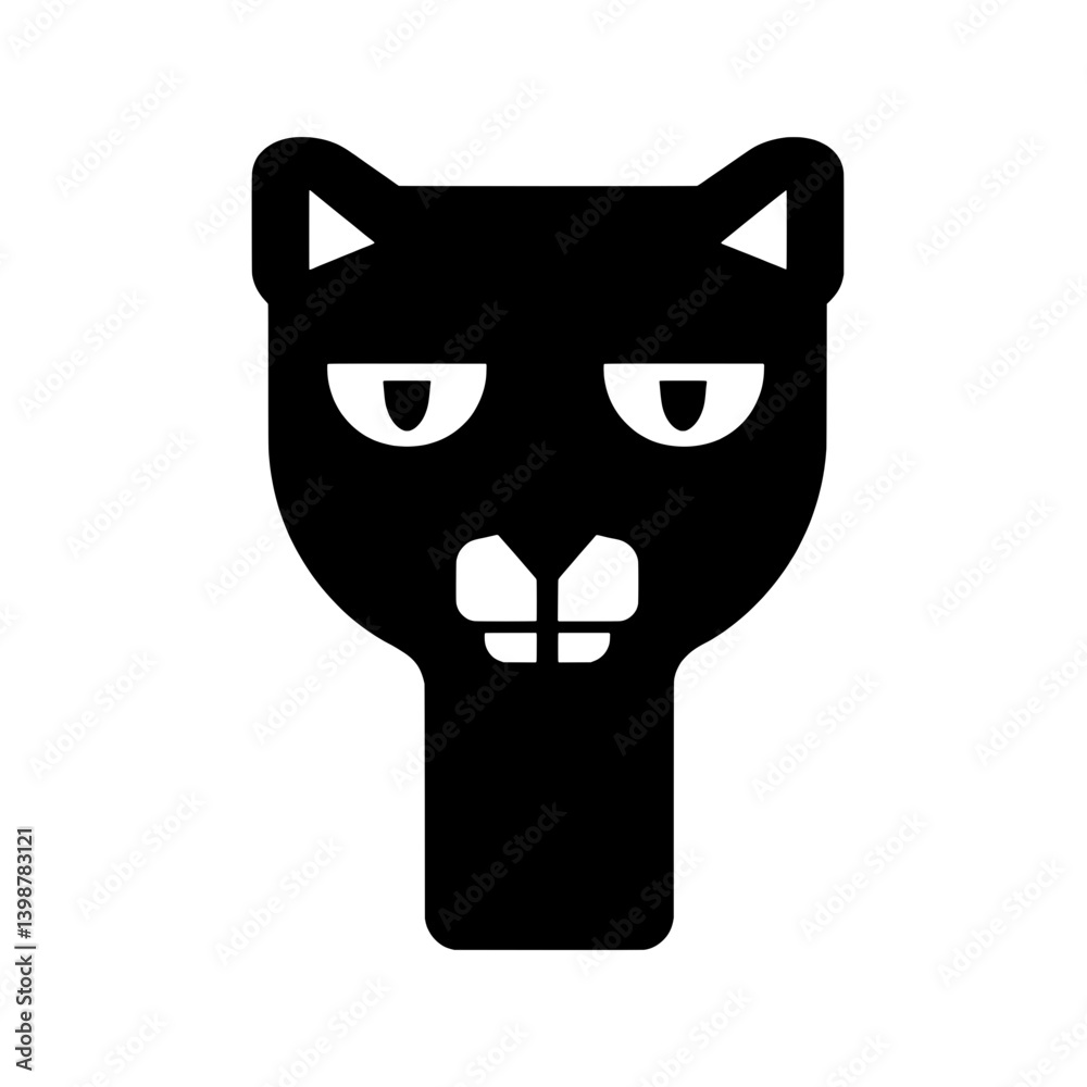 Obraz premium Minimalist black and white cat logo designed as a vector icon showcasing simplicity and modern aesthetics