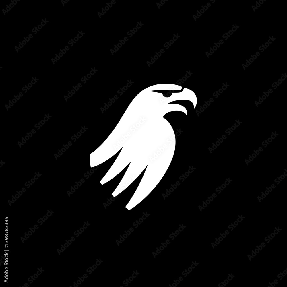 Obraz premium Stylized minimalist eagle logo vector design in black and white with a clean, modern aesthetic suitable for various branding applications