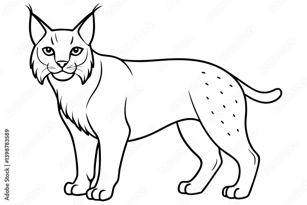 lynx silhouette line art vector illustration with a white background lynx silhouette line art vector illustration with a white background