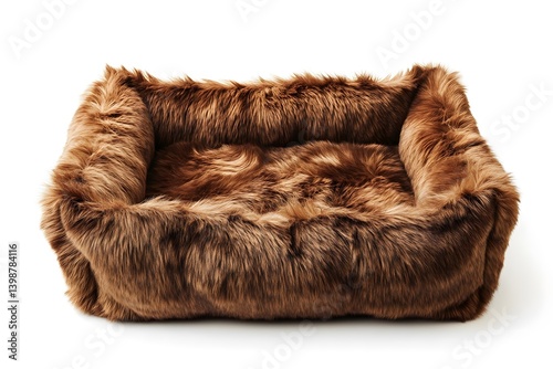Luxury Faux Fur Pet Bed with Raised Edges