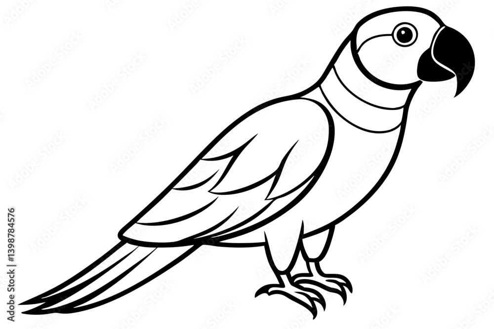 Fototapeta premium macaw silhouette line art vector illustration with a white background