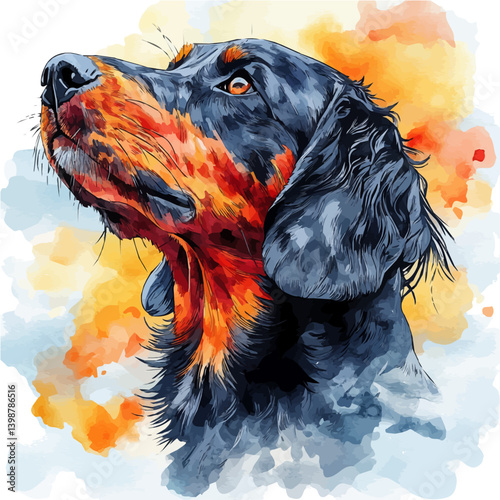 Short-eared dog, watercolor illustration, isolated on a white background.

