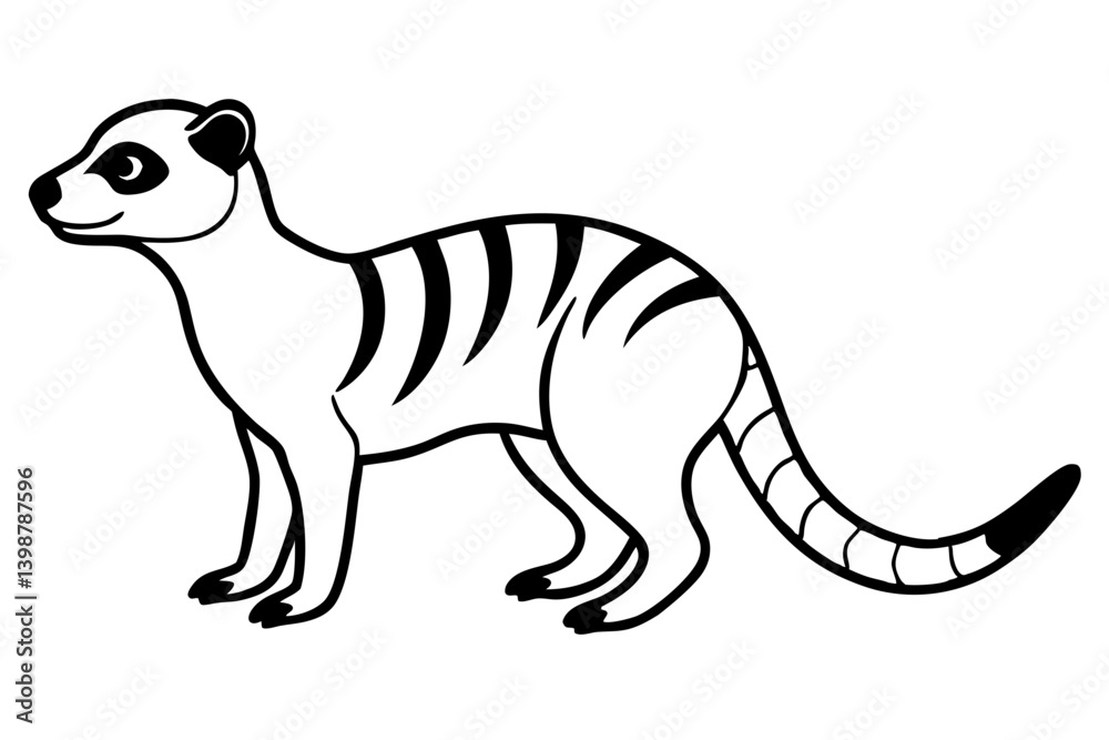 Fototapeta premium meerkat silhouette line art vector illustration with a white background