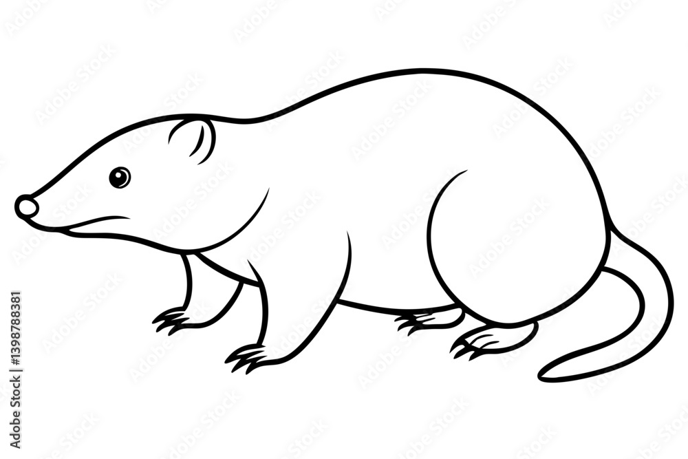 Obraz premium mole silhouette line art vector illustration with a white background