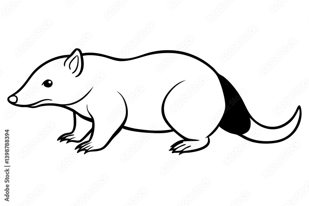 Obraz premium mole silhouette line art vector illustration with a white background