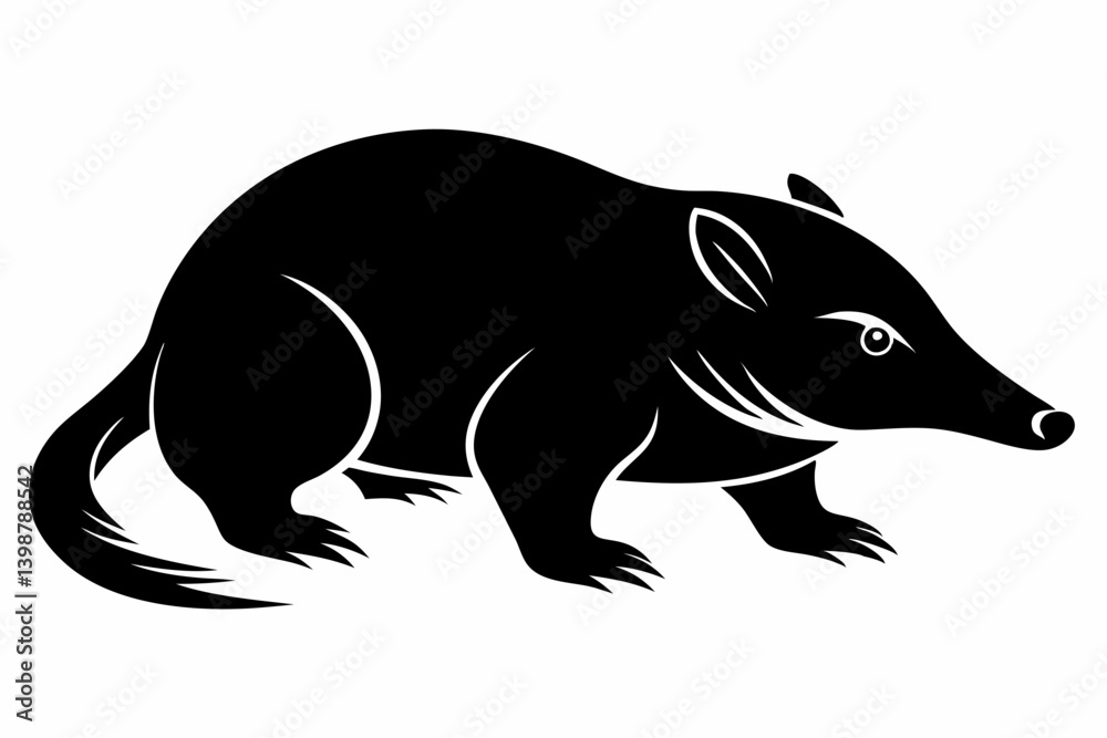 Fototapeta premium mole silhouette line art vector illustration with a white background