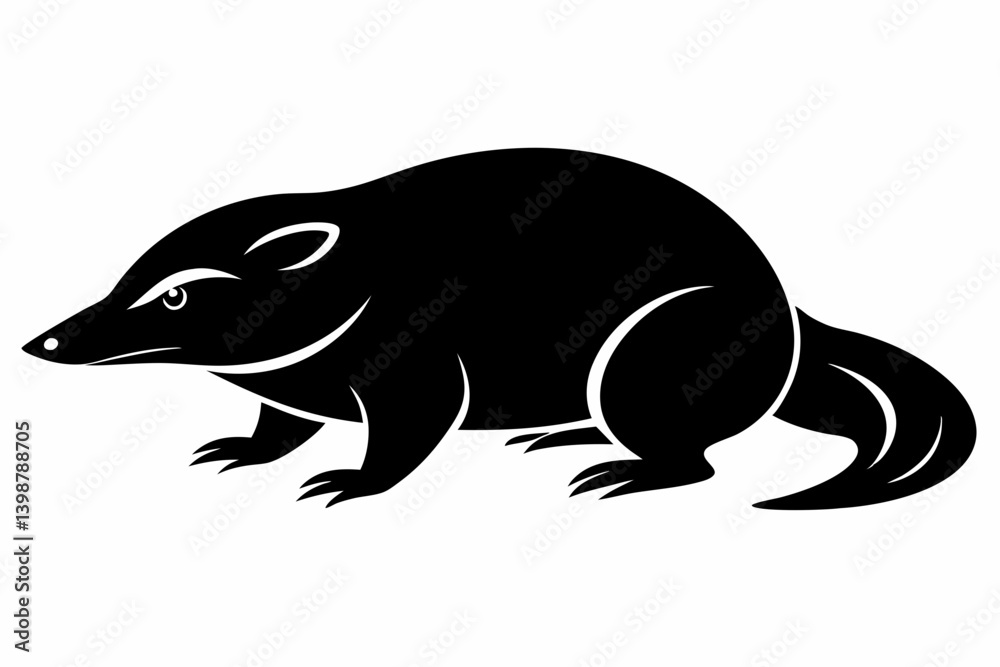 Fototapeta premium mole silhouette line art vector illustration with a white background