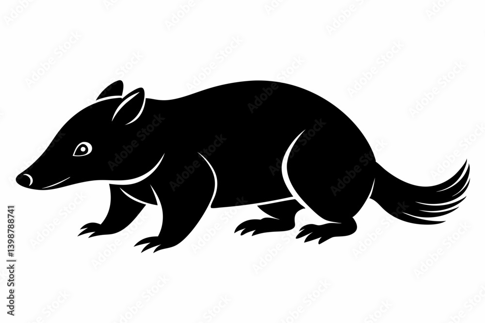 Fototapeta premium mole silhouette line art vector illustration with a white background