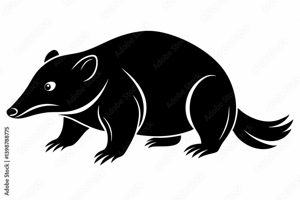 Fototapeta premium mole silhouette line art vector illustration with a white background