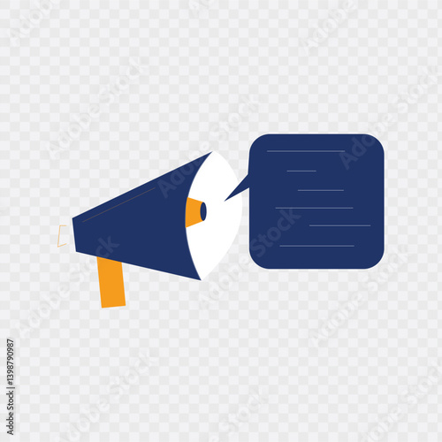 Document with megaphone icon. Editable. Vector