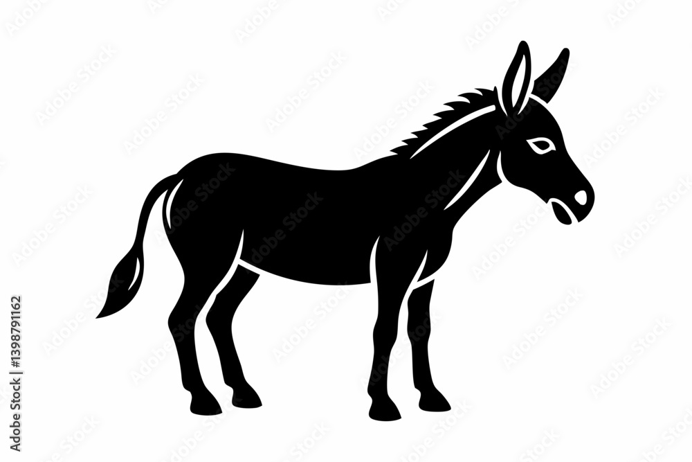 mule silhouette line art vector illustration with a white background mule silhouette line art vector illustration with a white background
