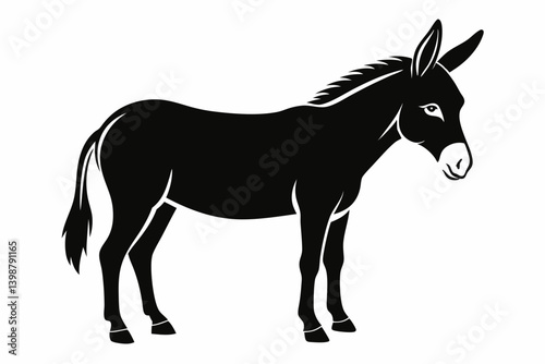 mule silhouette line art vector illustration with a white background