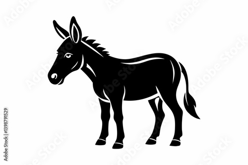 mule silhouette line art vector illustration with a white background