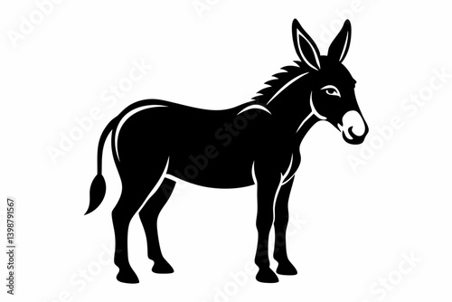 mule silhouette line art vector illustration with a white background