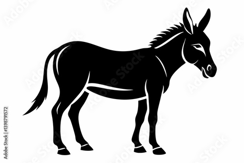 mule silhouette line art vector illustration with a white background