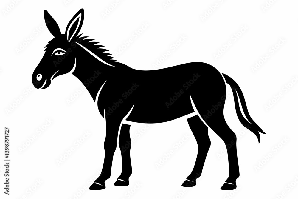 mule silhouette line art vector illustration with a white background mule silhouette line art vector illustration with a white background