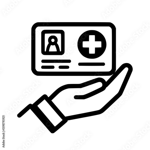Medical Insurance Policy Icon Held in Hand  