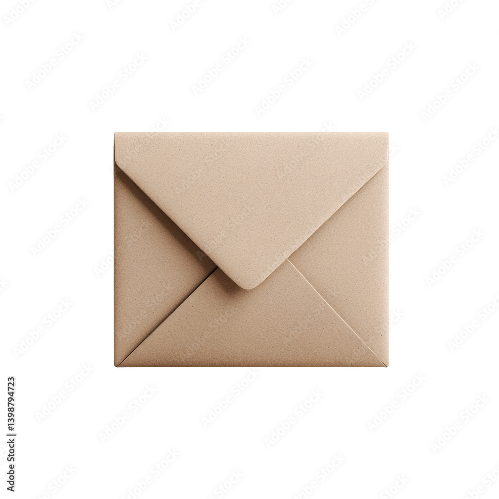 Simple brown envelope with angled flap and neat folded corners Simple brown envelope with angled flap and neat folded corners