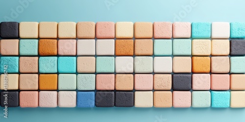 Obraz na płótnie Vibrant soap block arrangement top-down studio photography in a colorful art environment w salonie