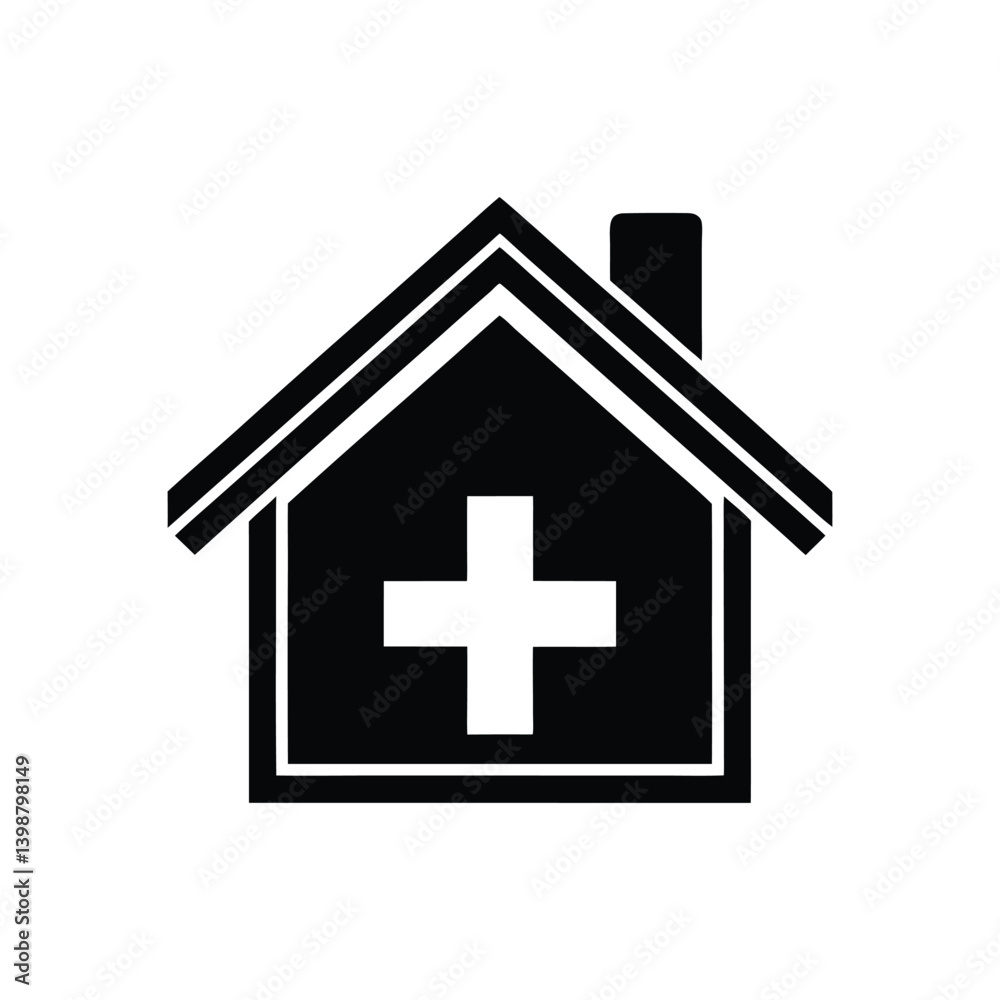 Medical House Icon Vector Illustration Isolated on White Background Medical House Icon Vector Illustration Isolated on White Background
