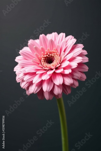Single pink gerbera, soft light, delicate petals , blossom, image, flora