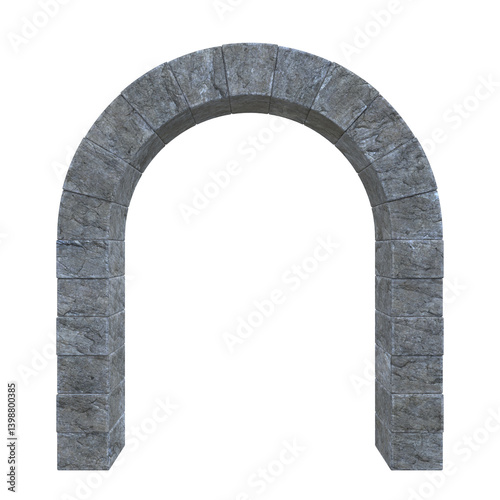 Fototapeta Naklejka Na Ścianę i Meble -  Stone Arch, 3d illustration isolated on white background