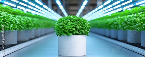 Obraz na płótnie Hydroponic herb cultivation indoor farm green plants controlled environment close-up sustainable agriculture w salonie