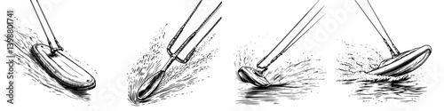 Techniques for water skiing displayed through sequential illustrations showing skier and water interactions