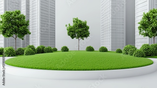 Obraz na płótnie Urban green space initiative modern city landscape eco-friendly environment aesthetic view sustainable design w salonie