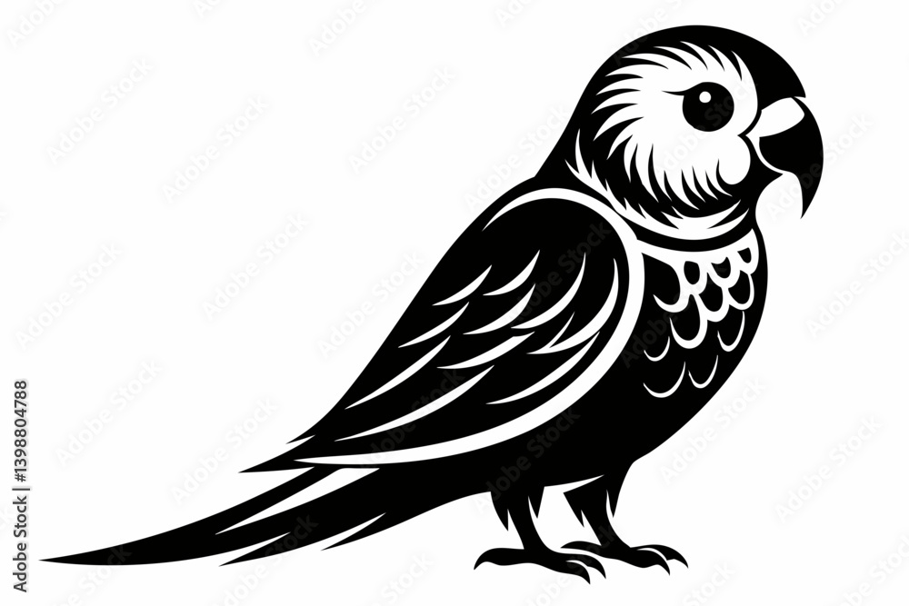 parakeet silhouette line art vector illustration with a white background parakeet silhouette line art vector illustration with a white background