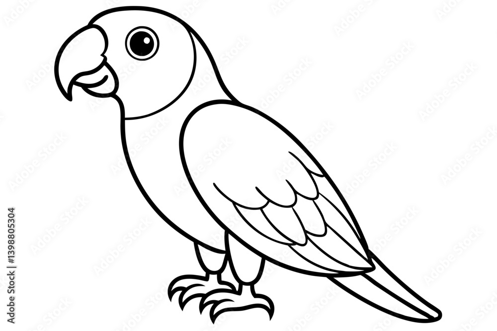 parrot silhouette line art vector illustration with a white background parrot silhouette line art vector illustration with a white background