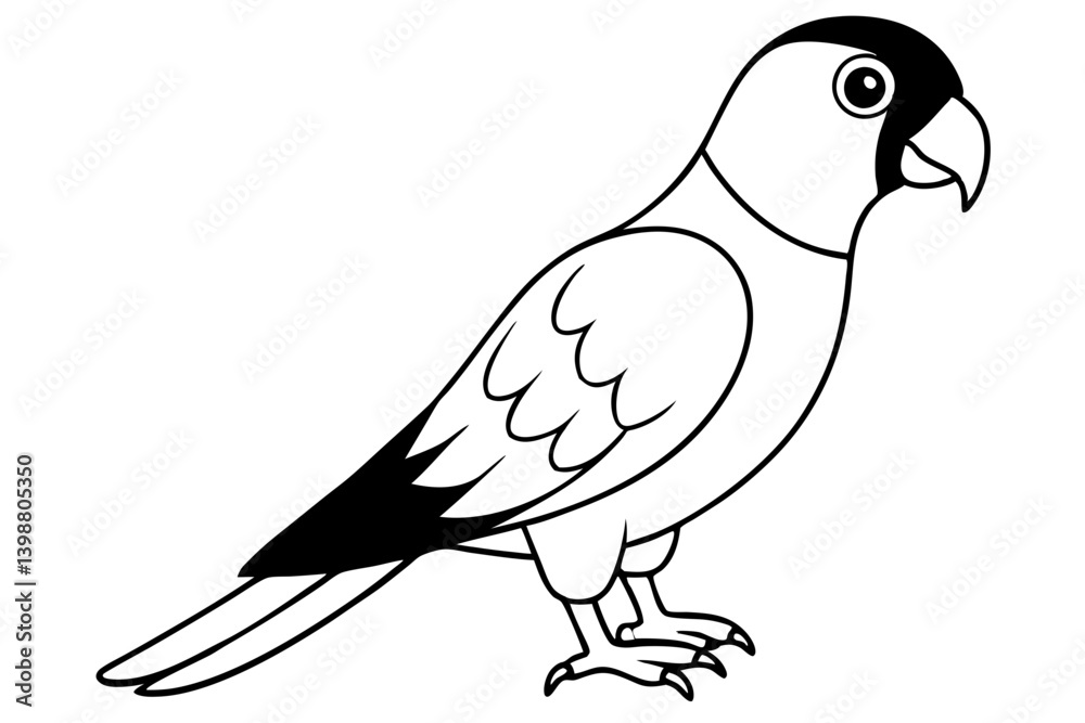 Obraz premium parrot silhouette line art vector illustration with a white background