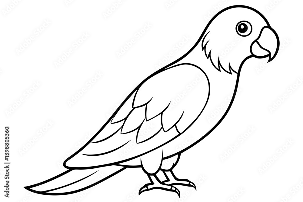 Obraz premium parrot silhouette line art vector illustration with a white background
