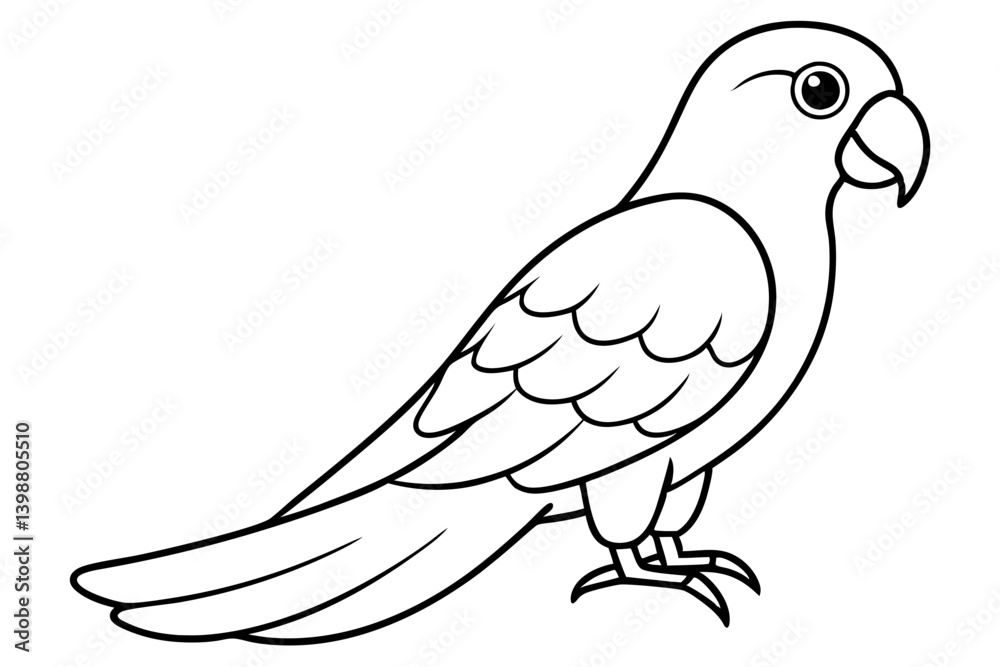 parrot silhouette line art vector illustration with a white background parrot silhouette line art vector illustration with a white background