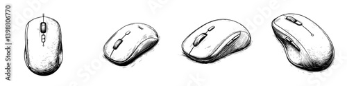 Different styles of computer mice showcasing various designs and functionalities for modern technology use