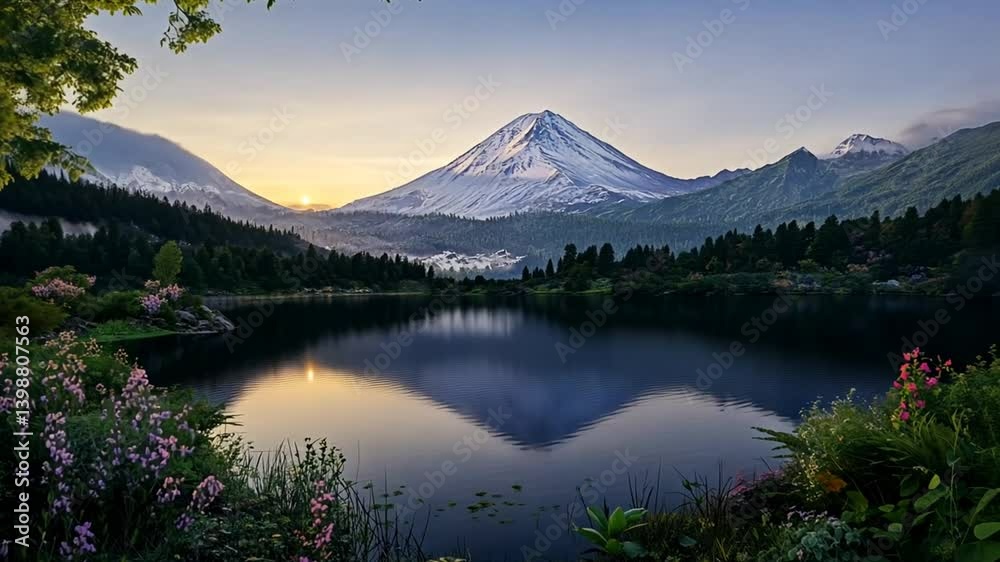 Majestic Mountain Lake Sunset Majestic Mountain Lake Sunset
