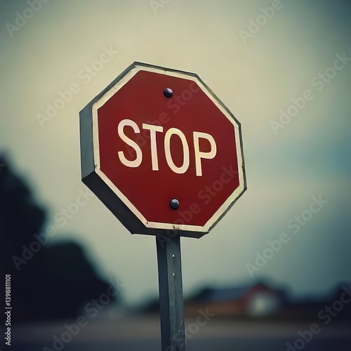 stop sign on a road