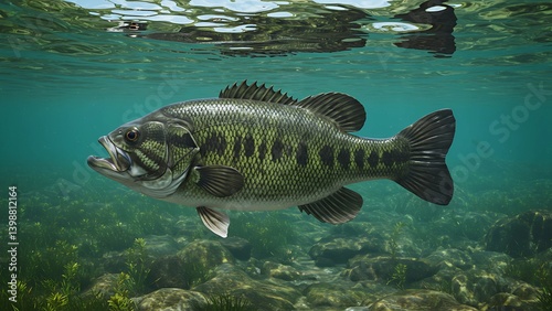 High-resolution image of a Black Bass fish