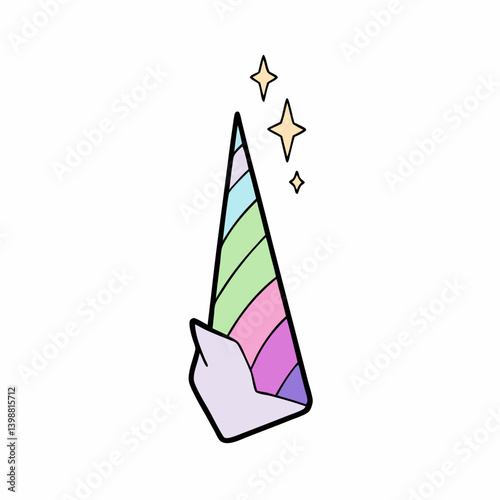 Sticker Design of an Amethyst Unicorn Horn