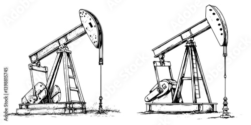 Oil drilling equipment operates in a rural setting showcasing the processes of oil extraction and production in the energy industry